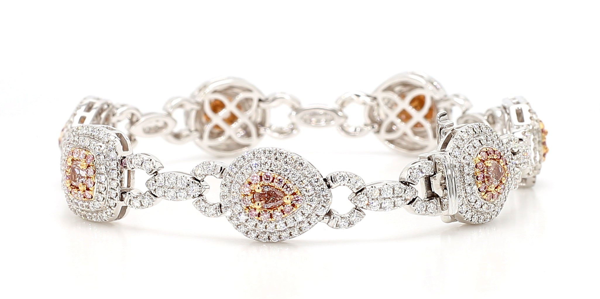 Natural Pink Oval Diamond Bracelet Gia Certified