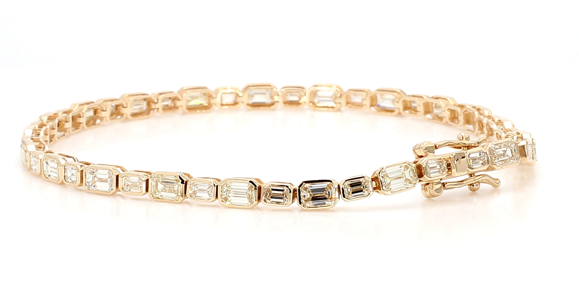 Natural White Emerald Diamond Bracelet