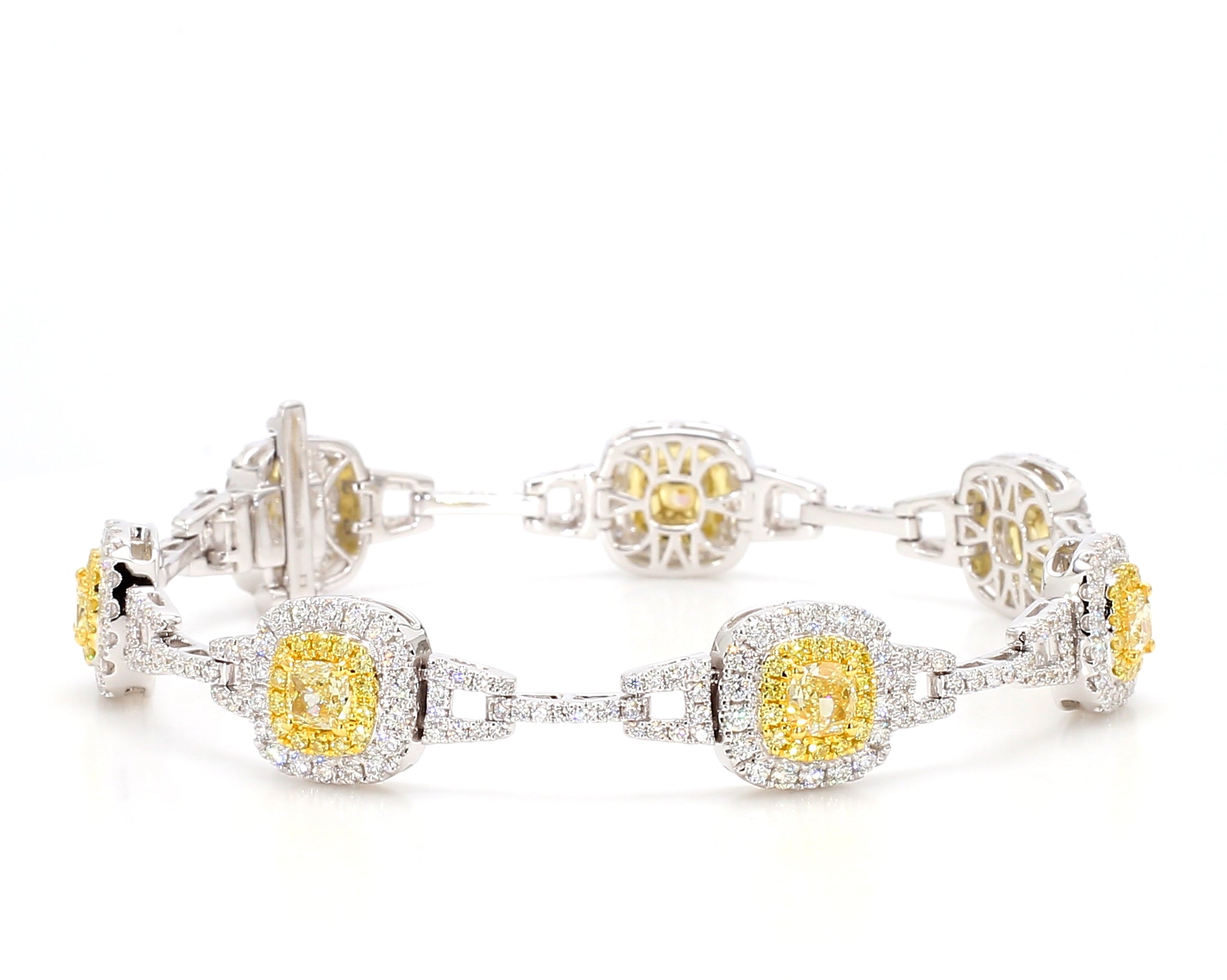 Natural Yellow Cushion Diamond Bracelet
