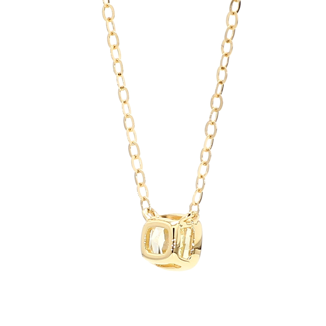 Natural Yellow Cushion Diamond Necklace