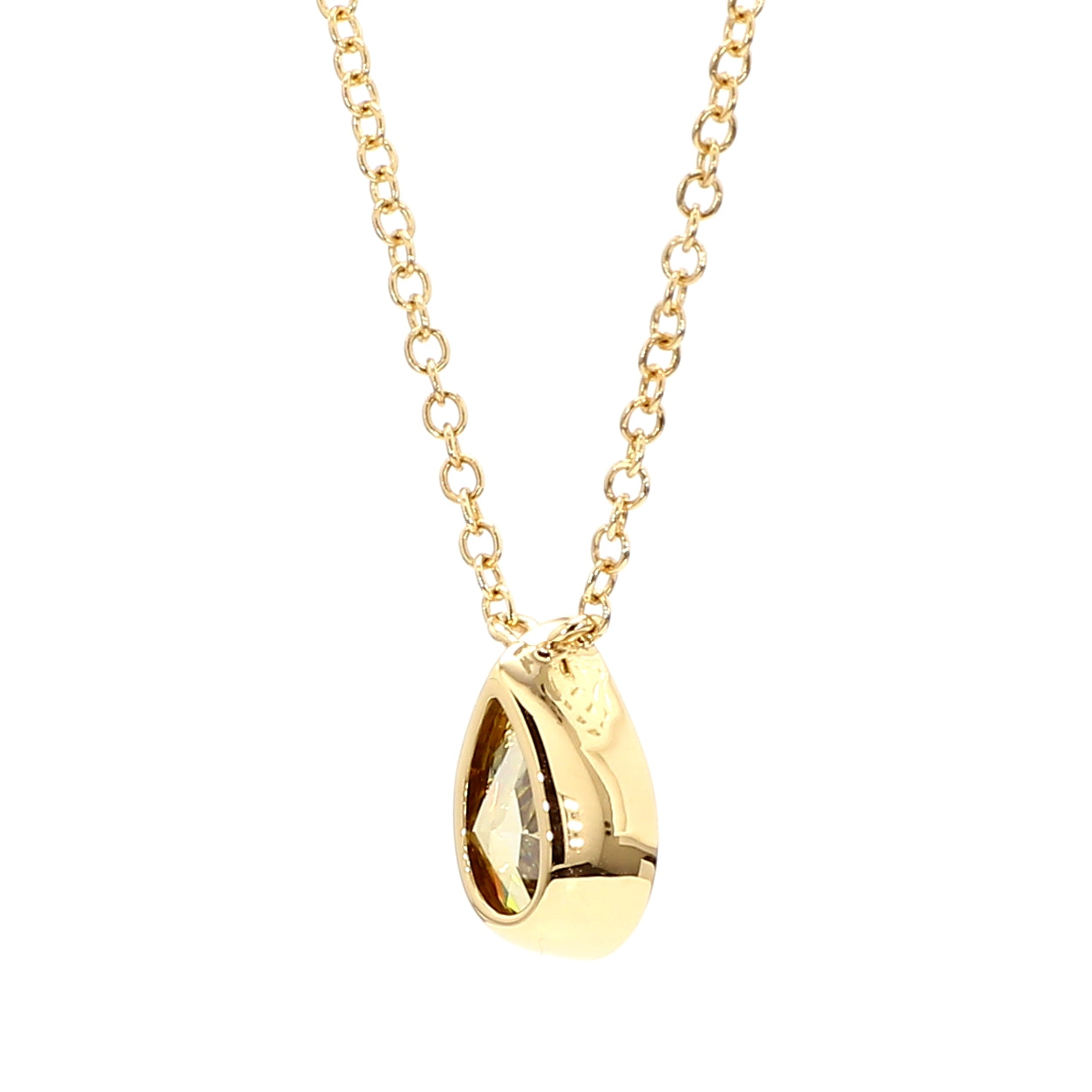 Natural Green Pear Diamond Necklace Gia Certified