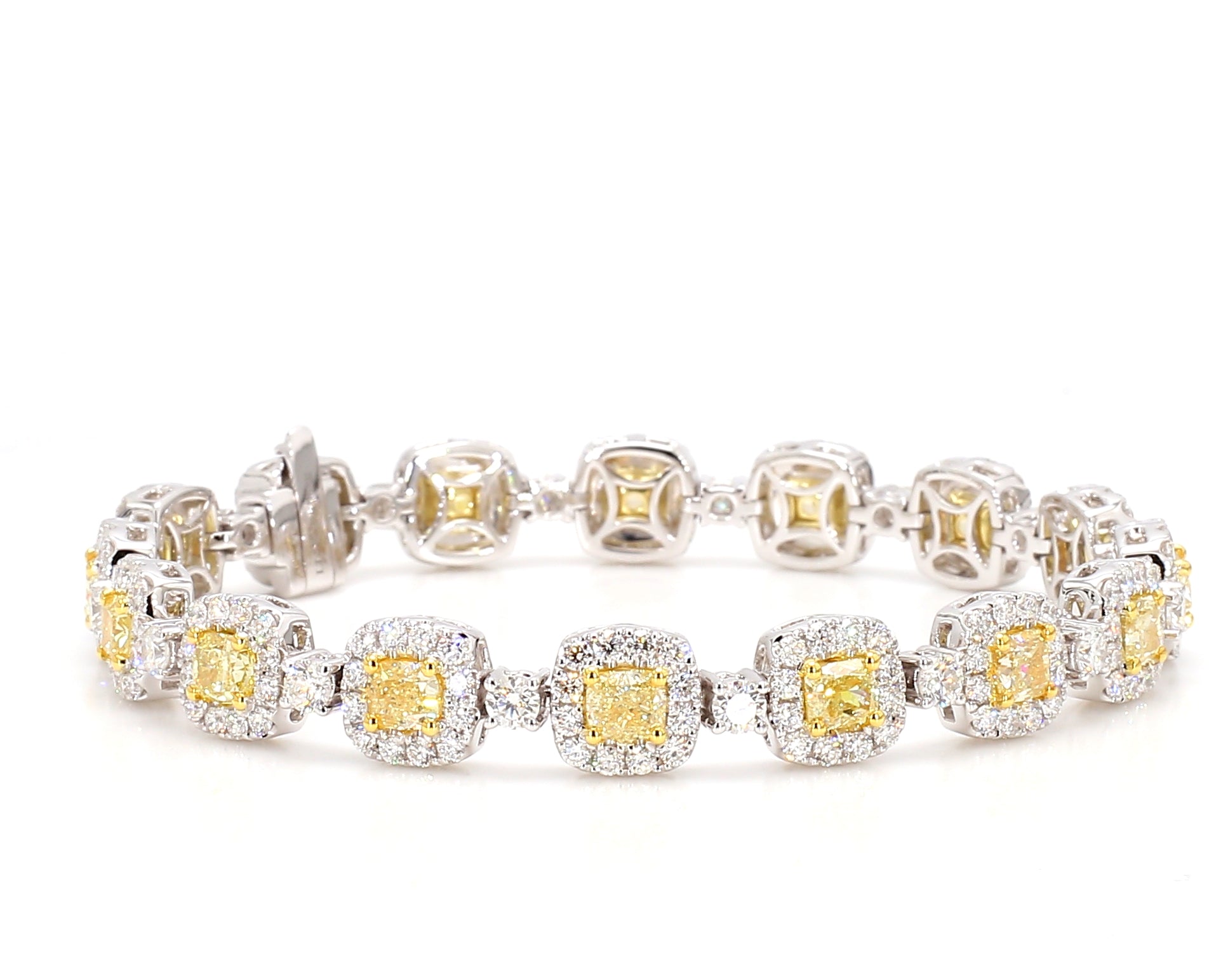 Natural Yellow Cushion Diamond Bracelet