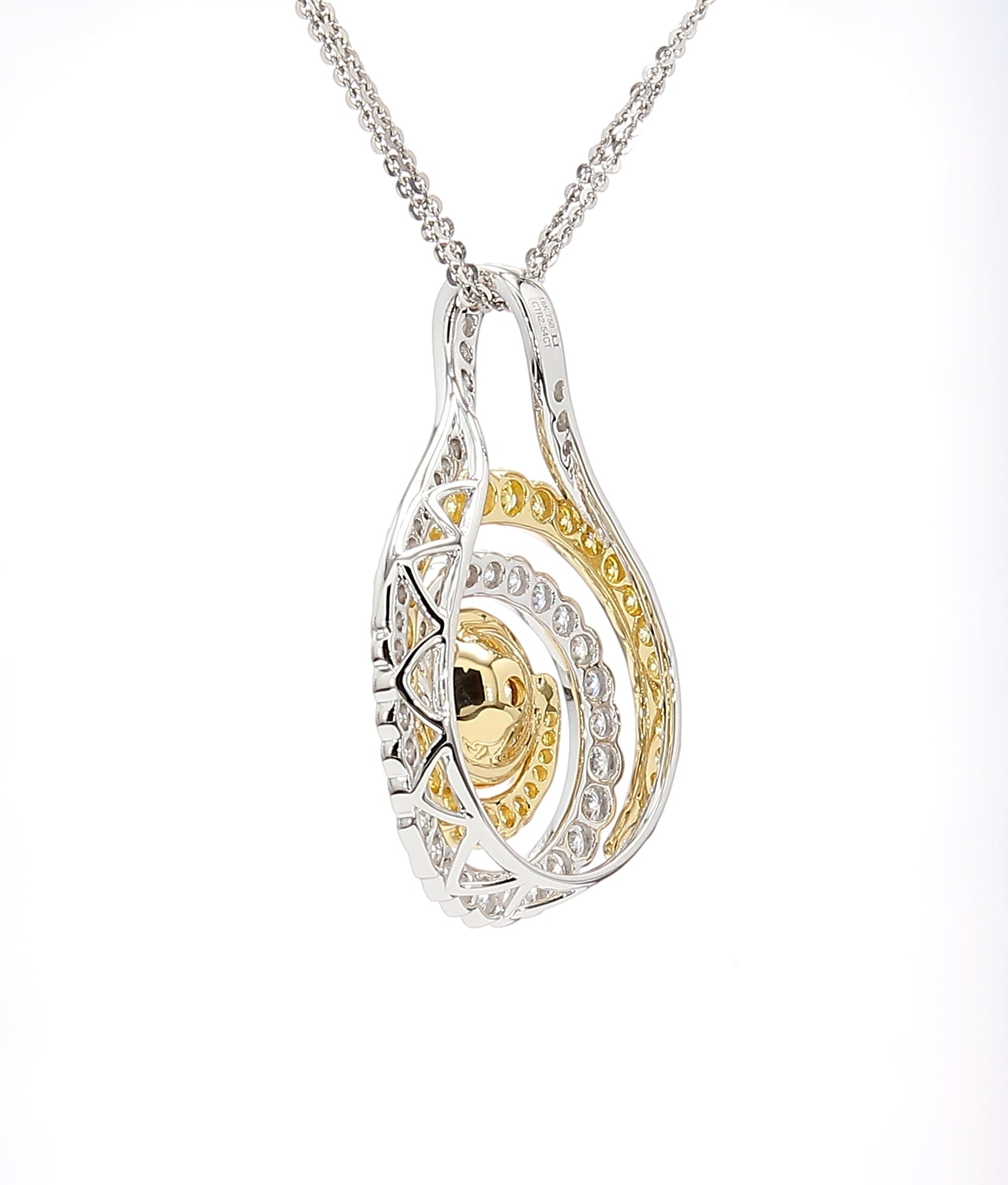 Natural Yellow Round Diamond Pendant Gia Certified