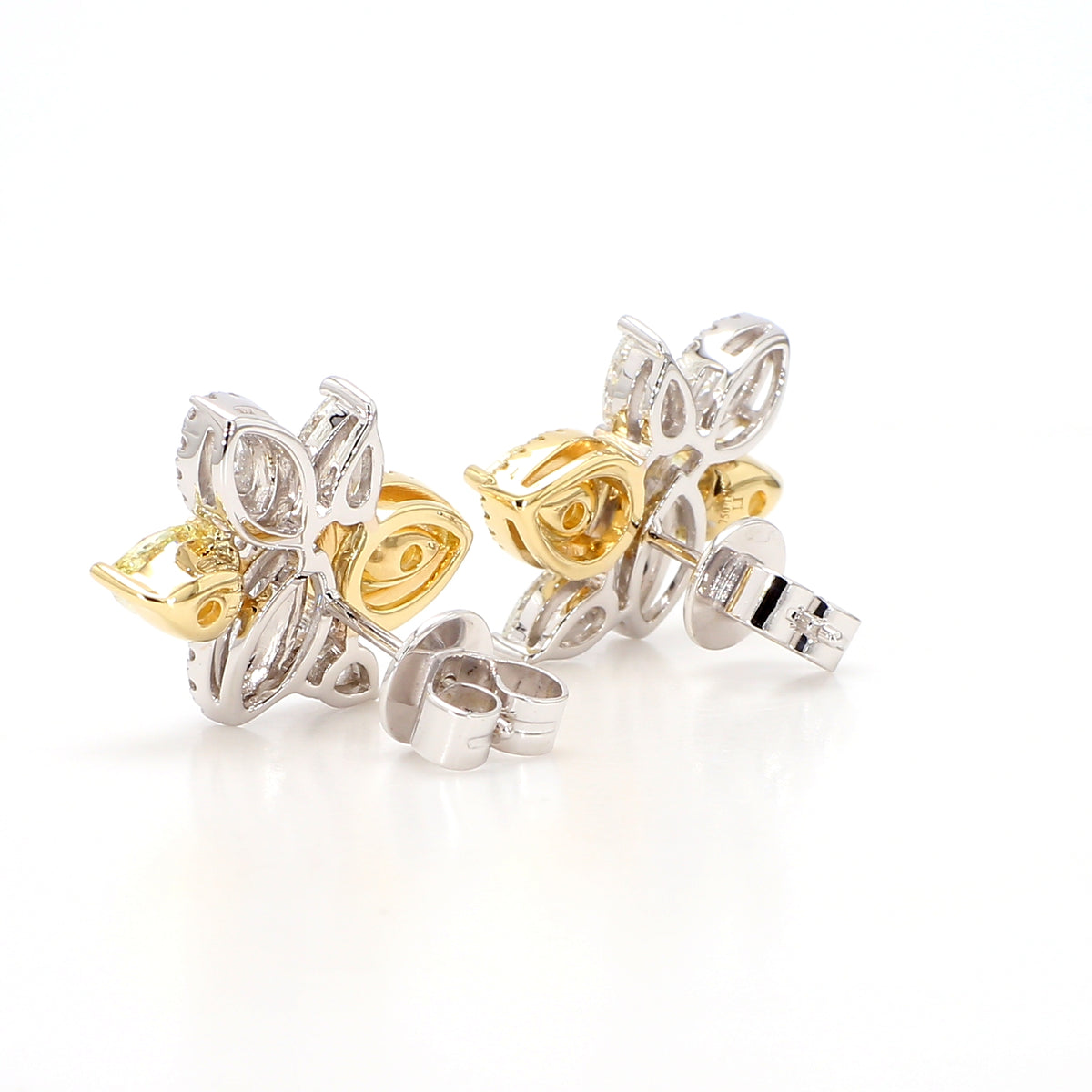 Natural Yellow Pear Diamond Earring