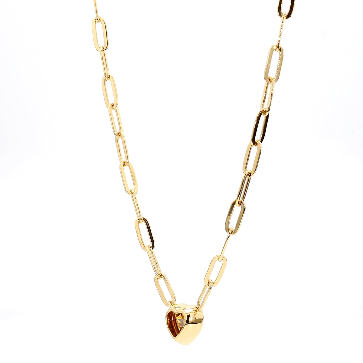 Natural Orange Heart Diamond Necklace | GIA Certified