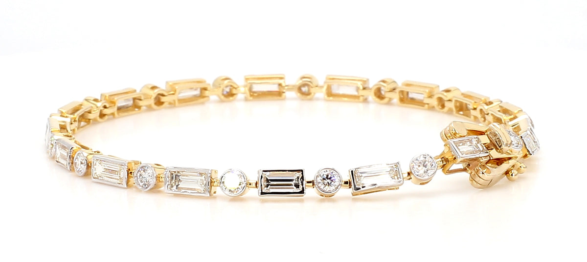 Natural White Baguette Diamond Bracelet
