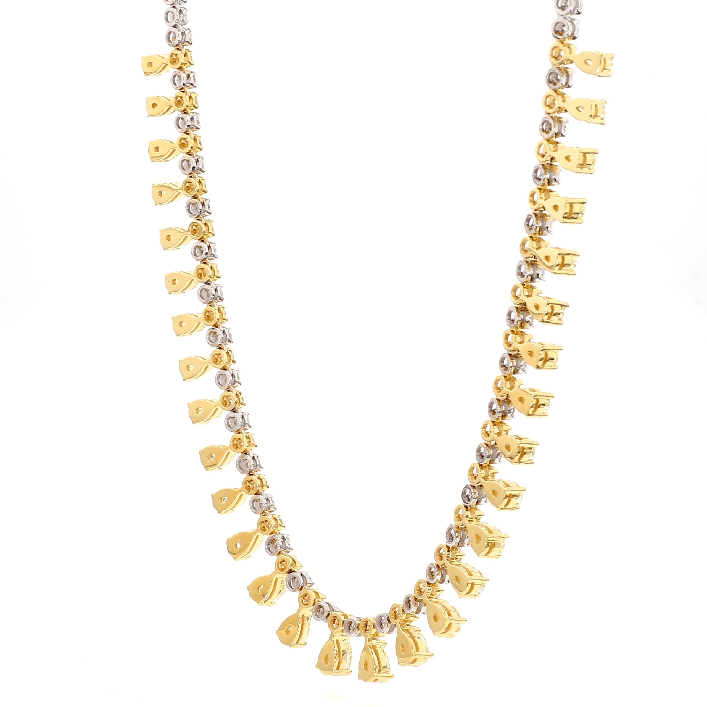 Natural Yellow Pear Diamond NECKLACE