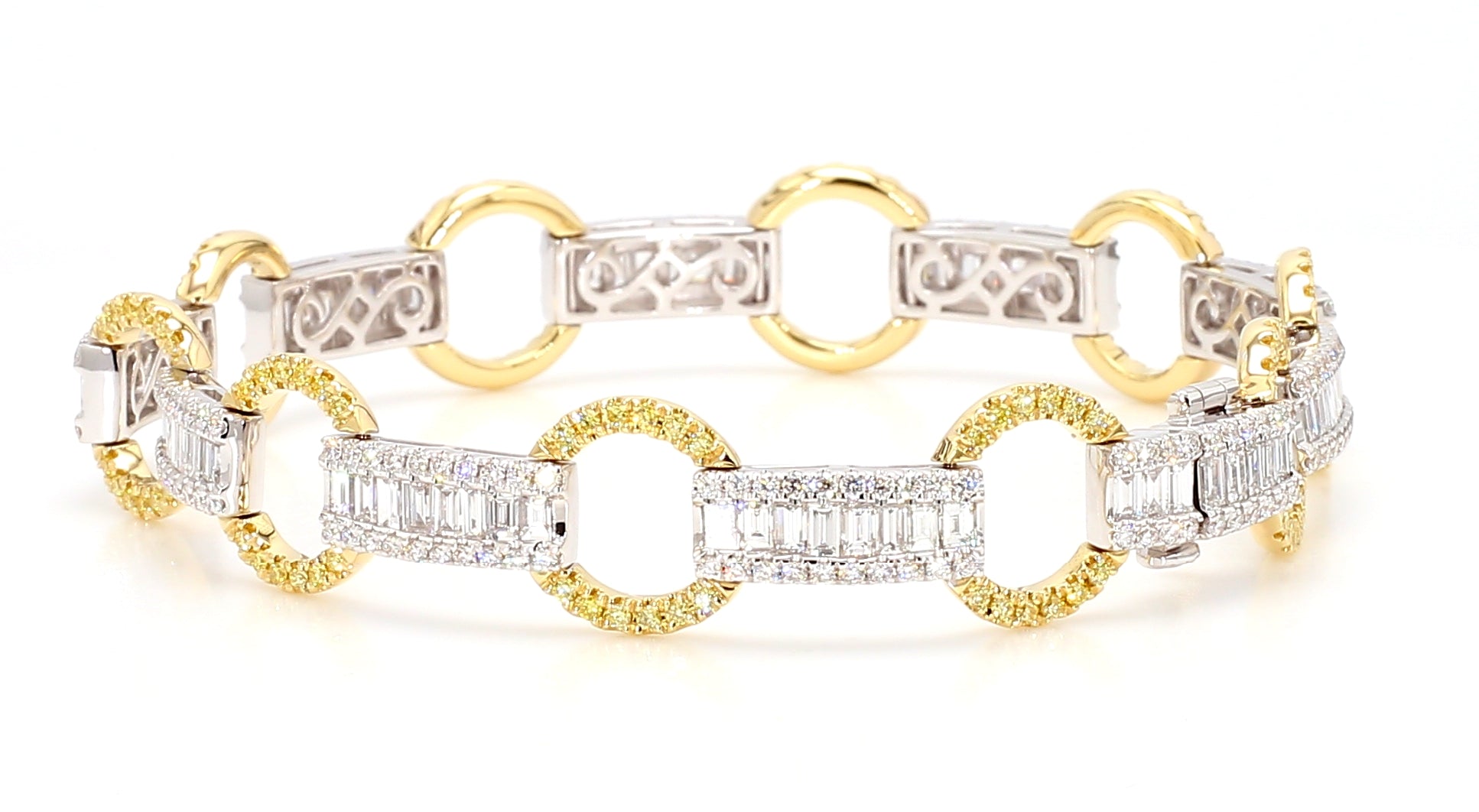 Natural Yellow Round Diamond Bracelet