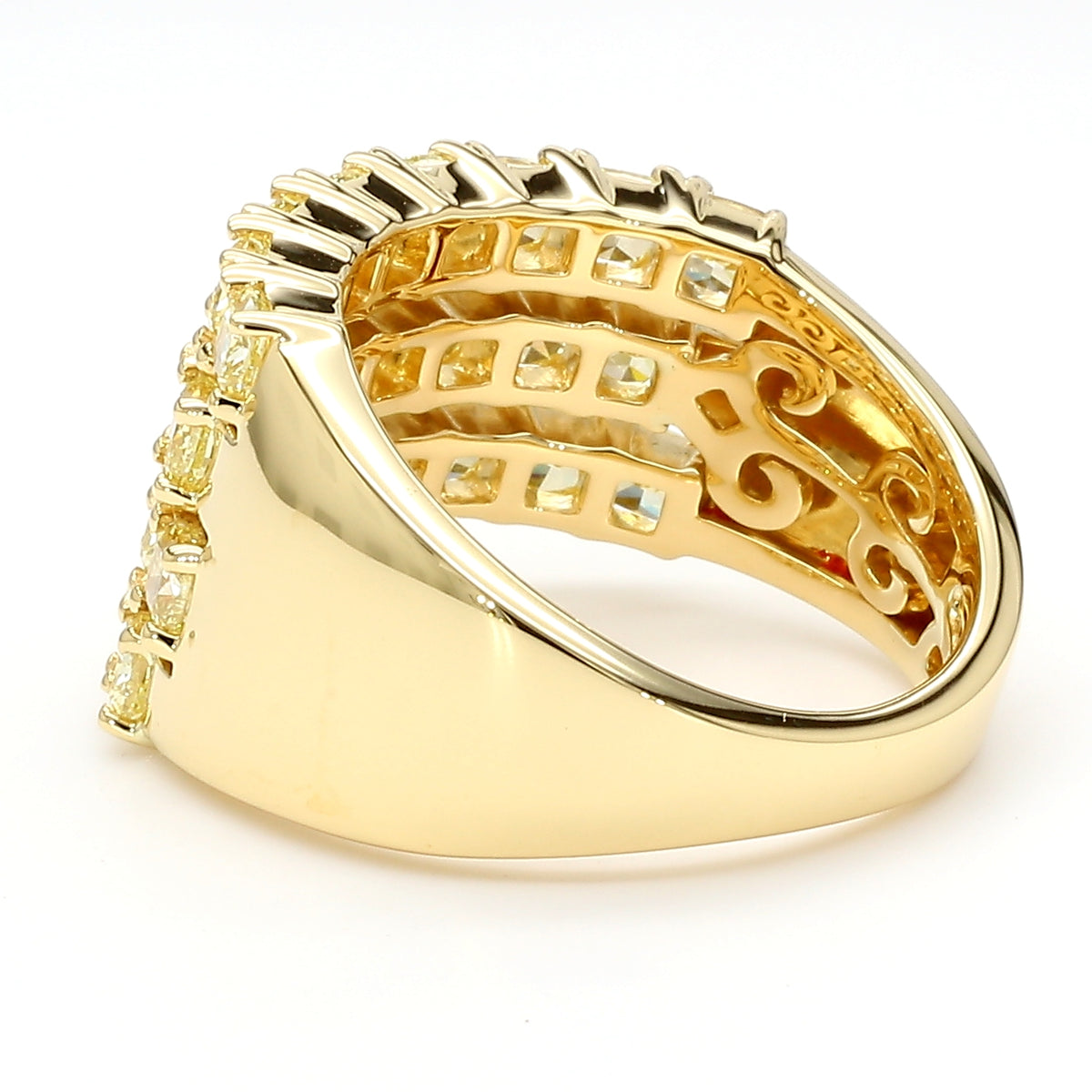Natural Yellow Cushion Diamond Ring