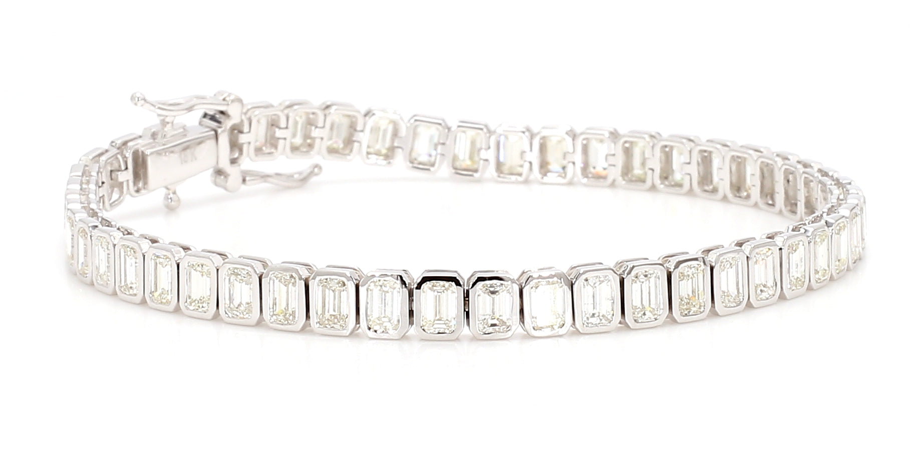 Natural White Emerald Diamond Bracelet