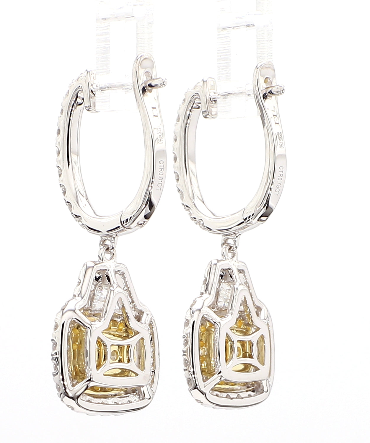 Natural Yellow Cushion Diamond Earring GIA Certified product image 4