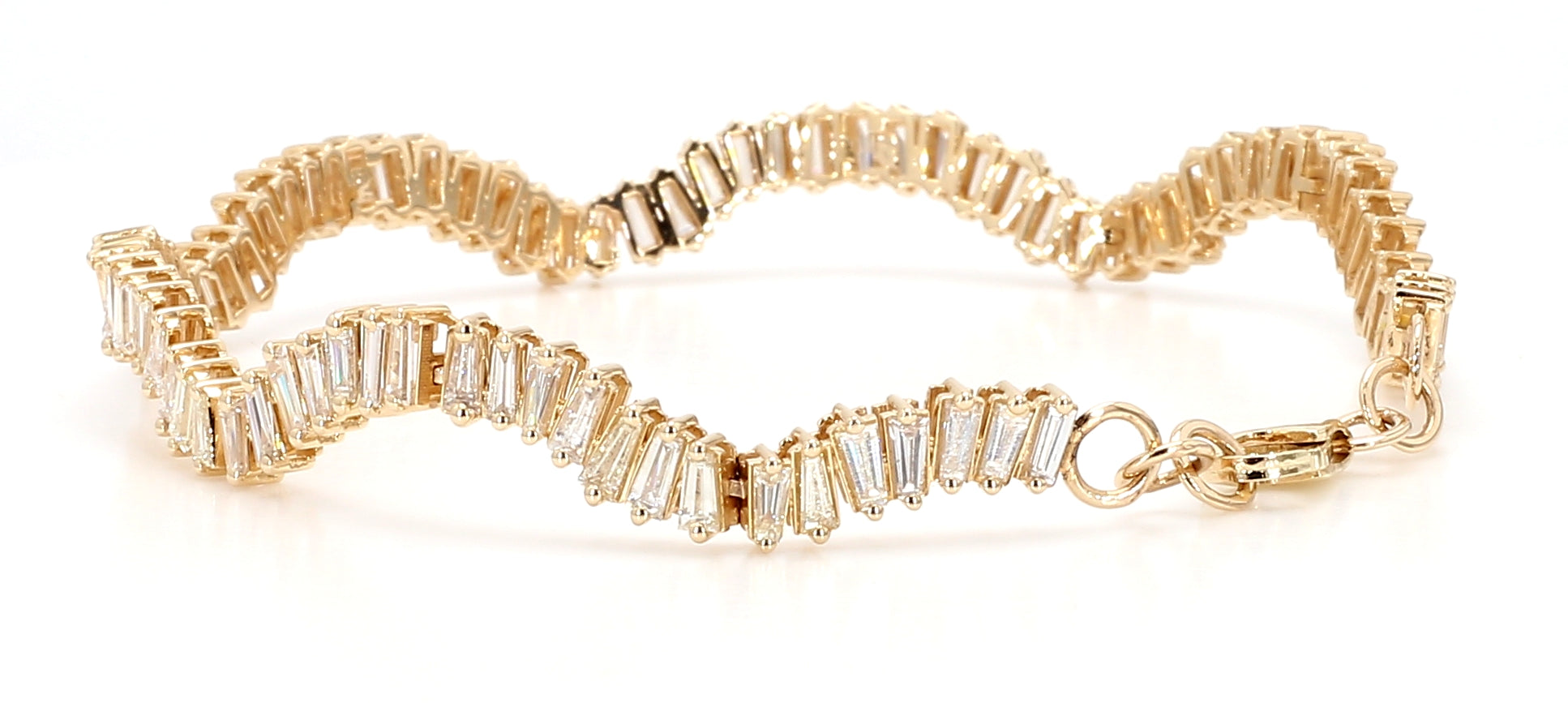 Natural White Baguette Diamond Bracelet