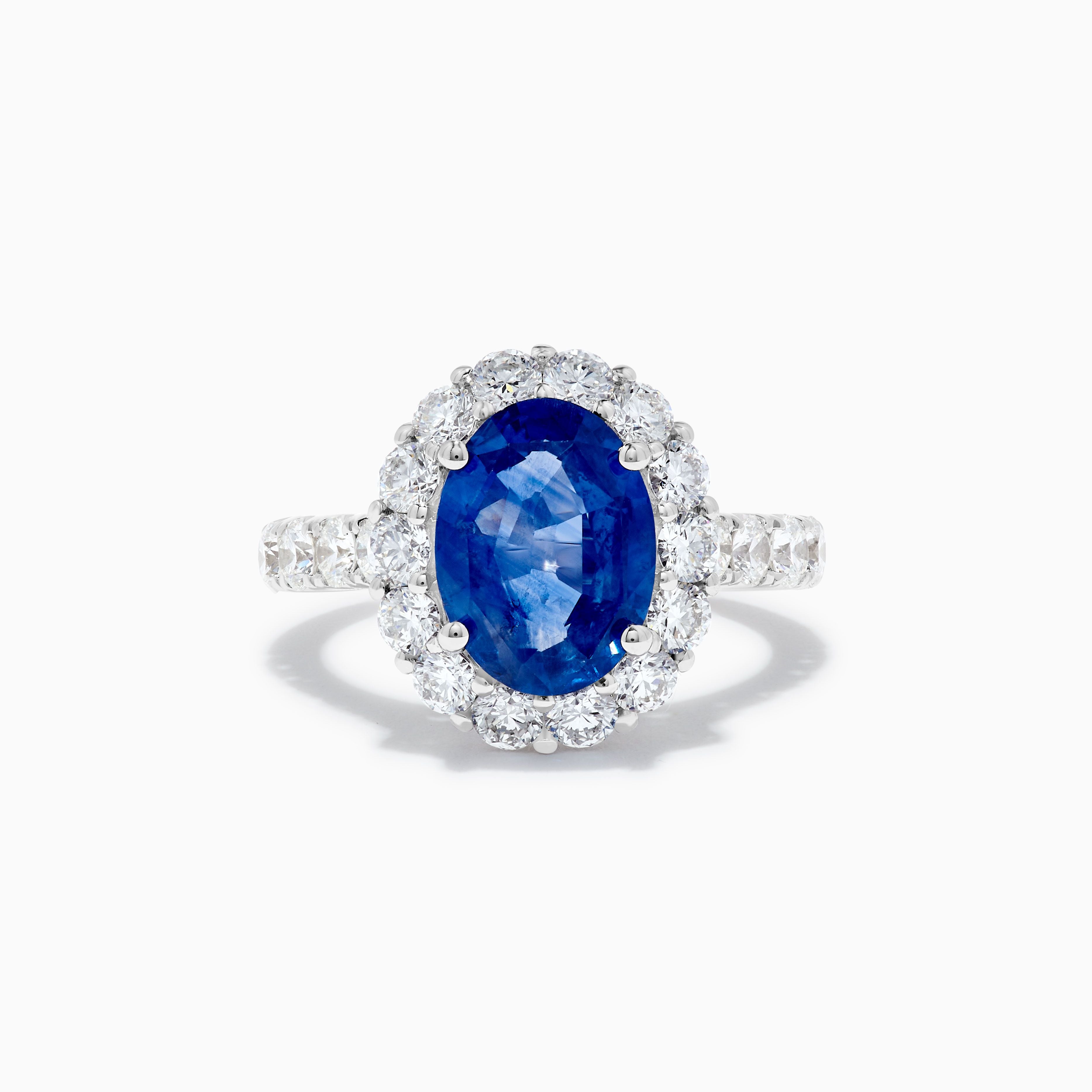 Oval Blue Sapphire and White Diamond Ring JRC255GH