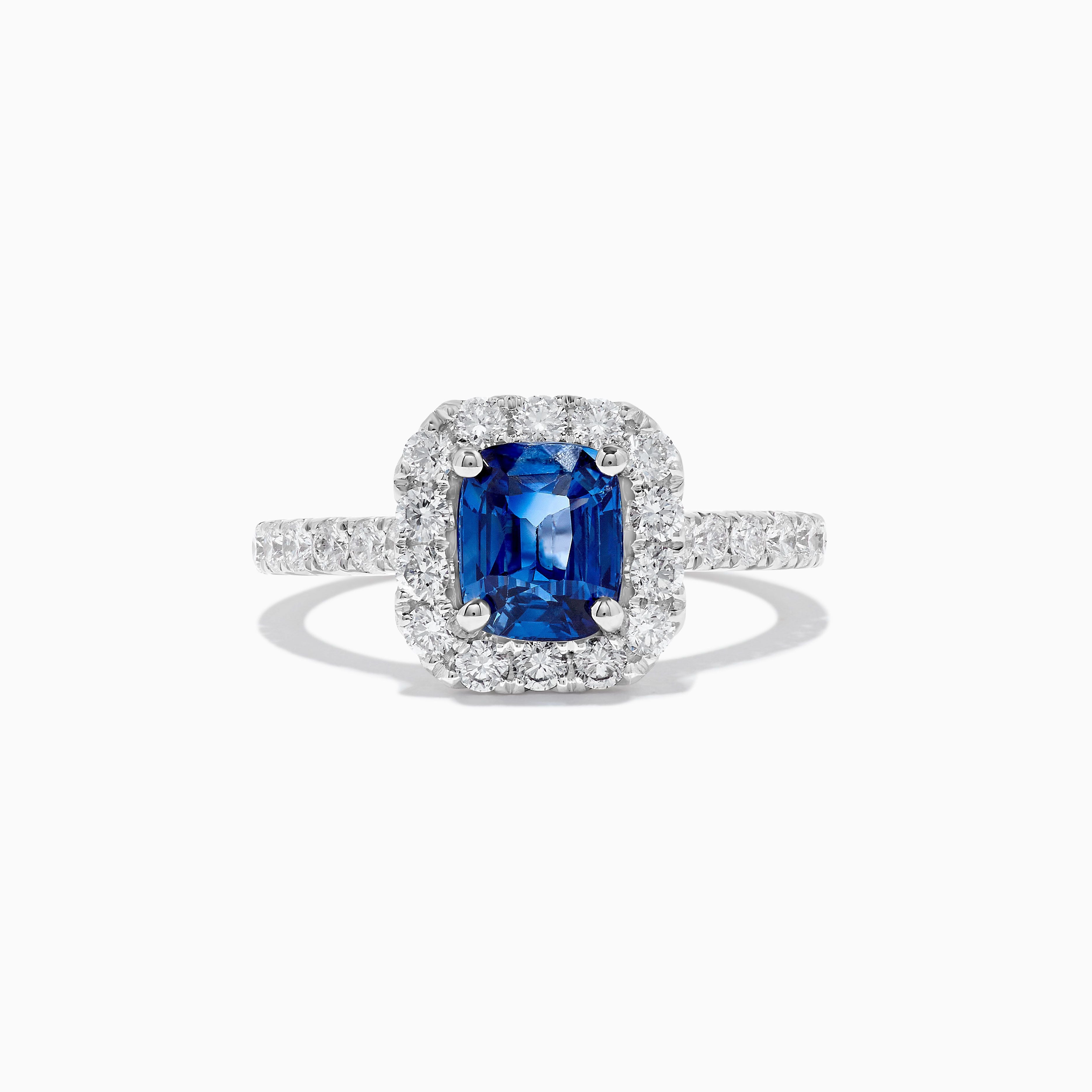 Cushion Blue Sapphire and White Diamond Ring JRC249GH