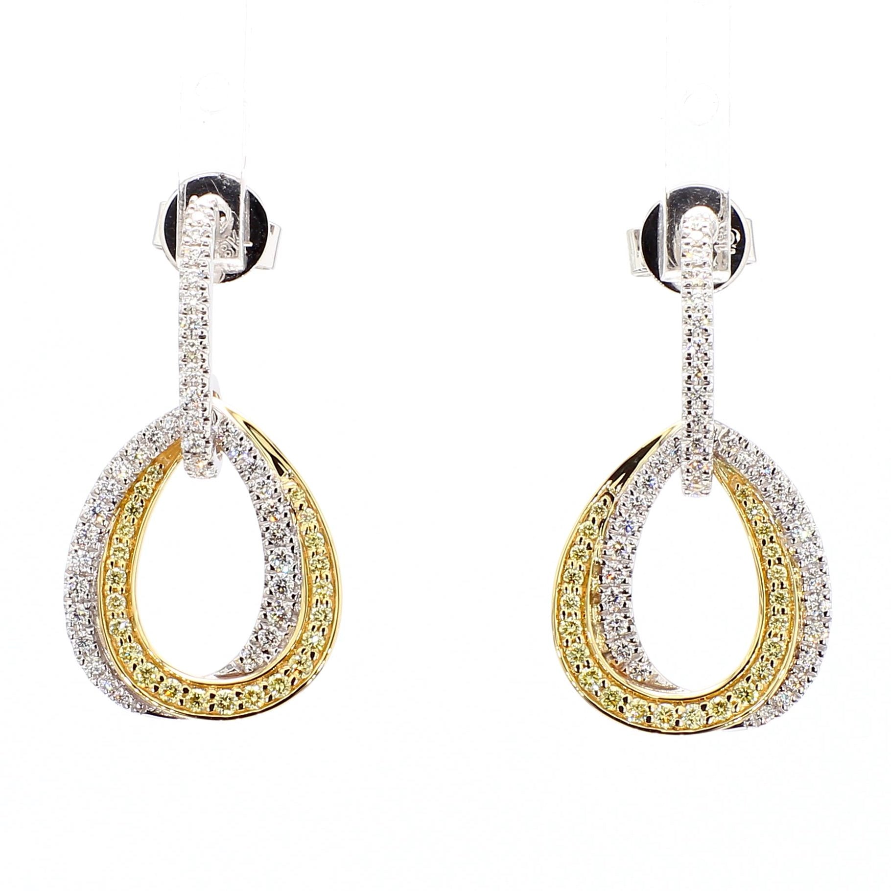 Natural Yellow & White Diamond Interlocking Drop Earring product image 3