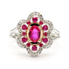 Natural Ruby & White Diamond Floral Ring product image 3
