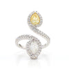 Natural Yellow & White Diamond Serpent Crossover Ring product image 3
