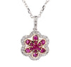 Natural Ruby & Diamond Floral Necklace product image 3