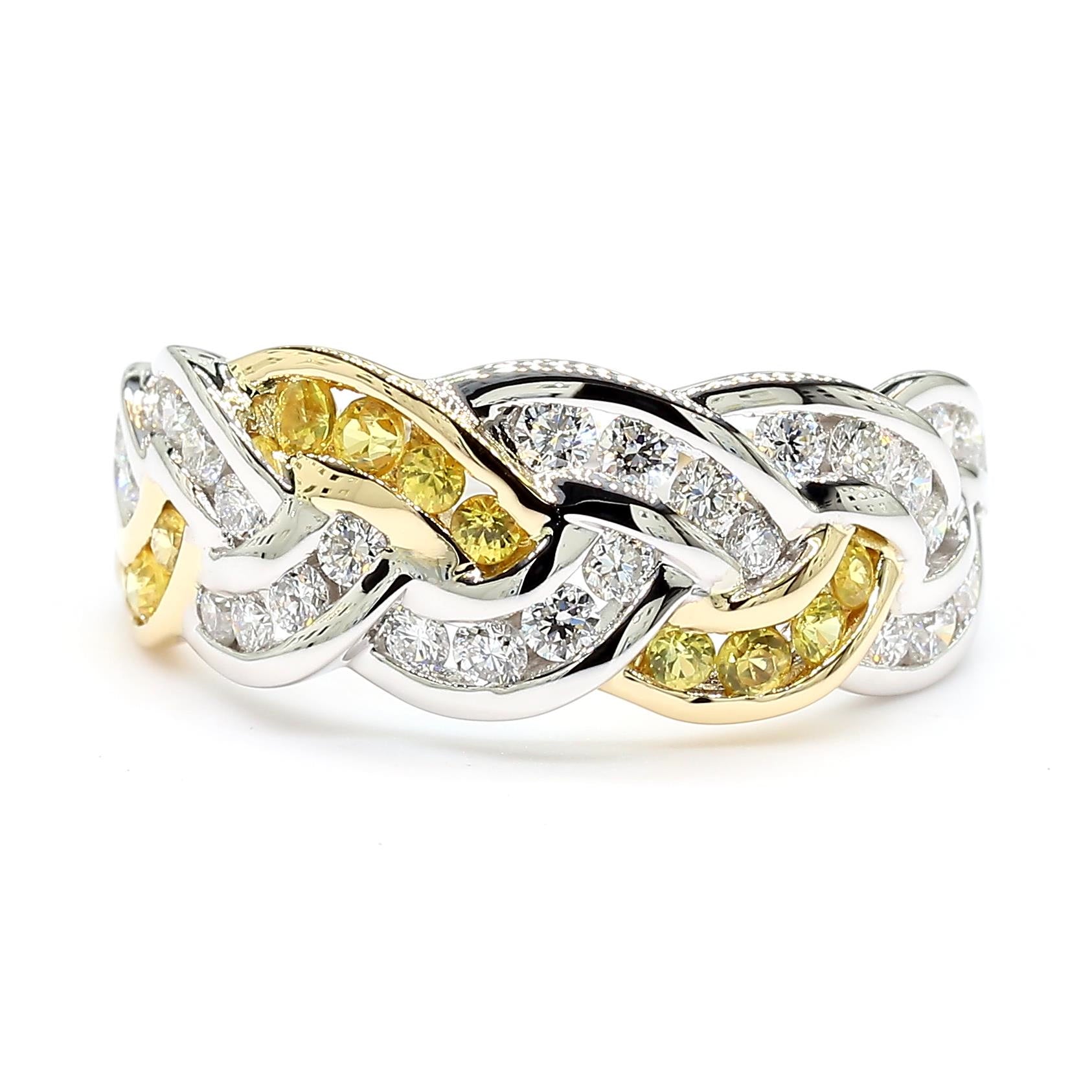 Natural Yellow Sapphire & Diamond Band product image 3