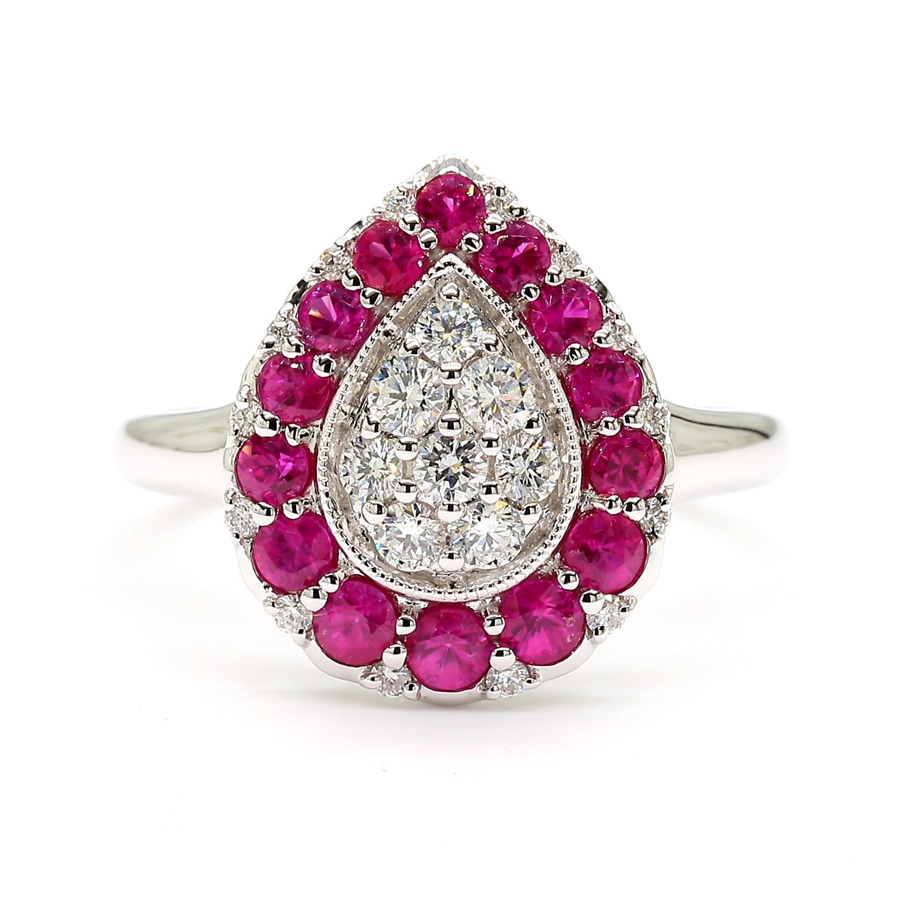 Natural Ruby & Diamond Pear Shape Ring product image 3