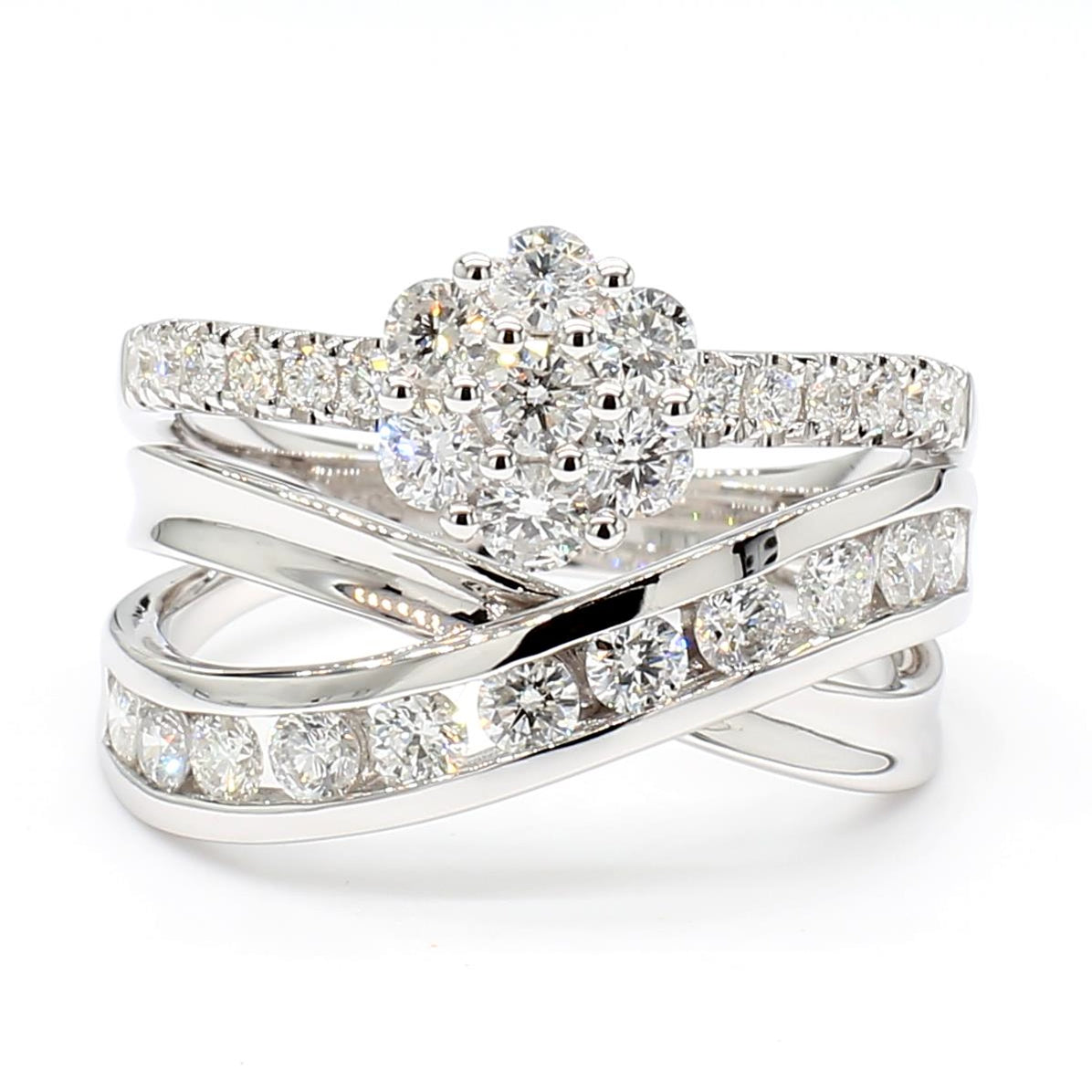 Natural Diamond Floral Crossover Ring product image 3