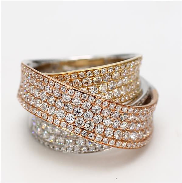 Natural Diamond Tri-Gold Ribbon Ring product image 3