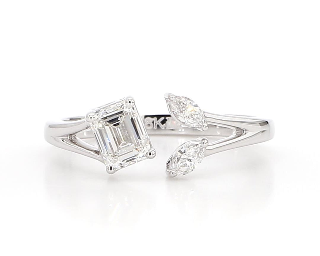Natural Emerald & Marquise Diamond Ring product image 3