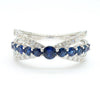 Natural Blue Sapphire & Diamond Crossover Ring product image 3