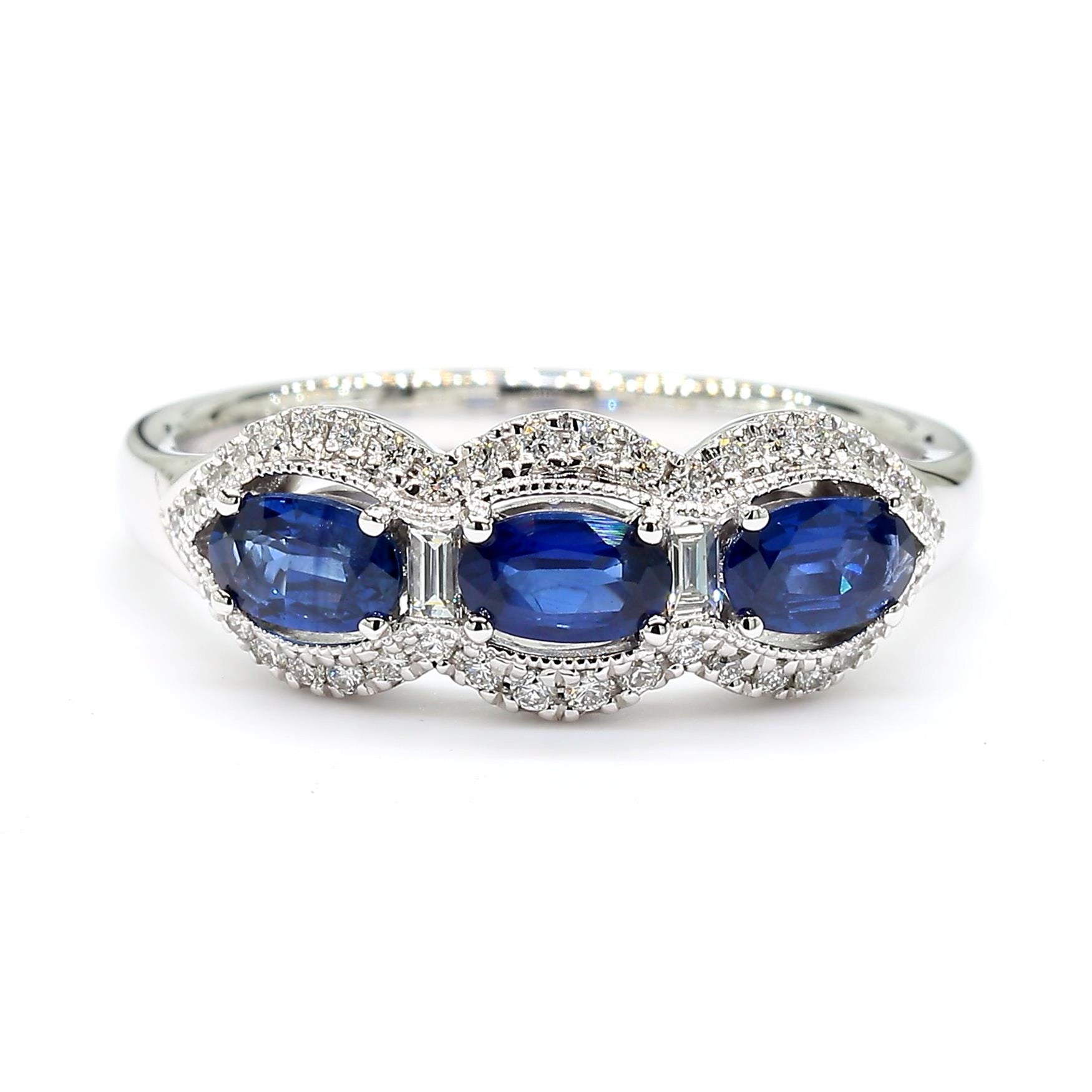 Natural Oval Sapphire & White Diamond Ring product image 3