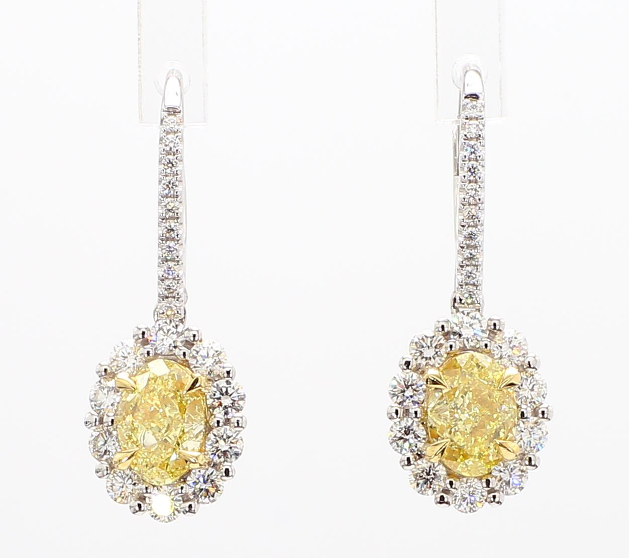 Natural Yellow Oval Diamond Drop Earrings product image 3