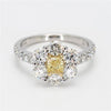 Natural Yellow Cushion Cut Diamond Halo Ring product image 3