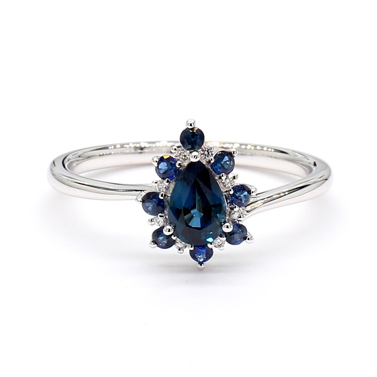 Natural Pear Sapphire & Diamond Ring product image 3