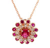 Natural Ruby & Diamond Floral Necklace product image 3