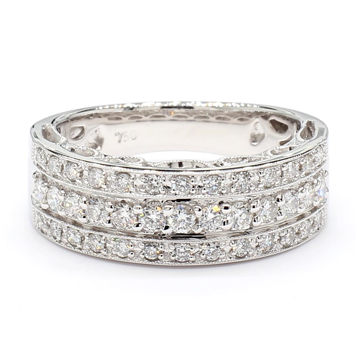 Natural White Diamond Three Rows Band product image 3