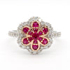 Natural Ruby & White Floral Diamond Ring product image 3