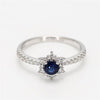 Natural Blue Round Sapphire & White Diamond Halo Ring product image 3