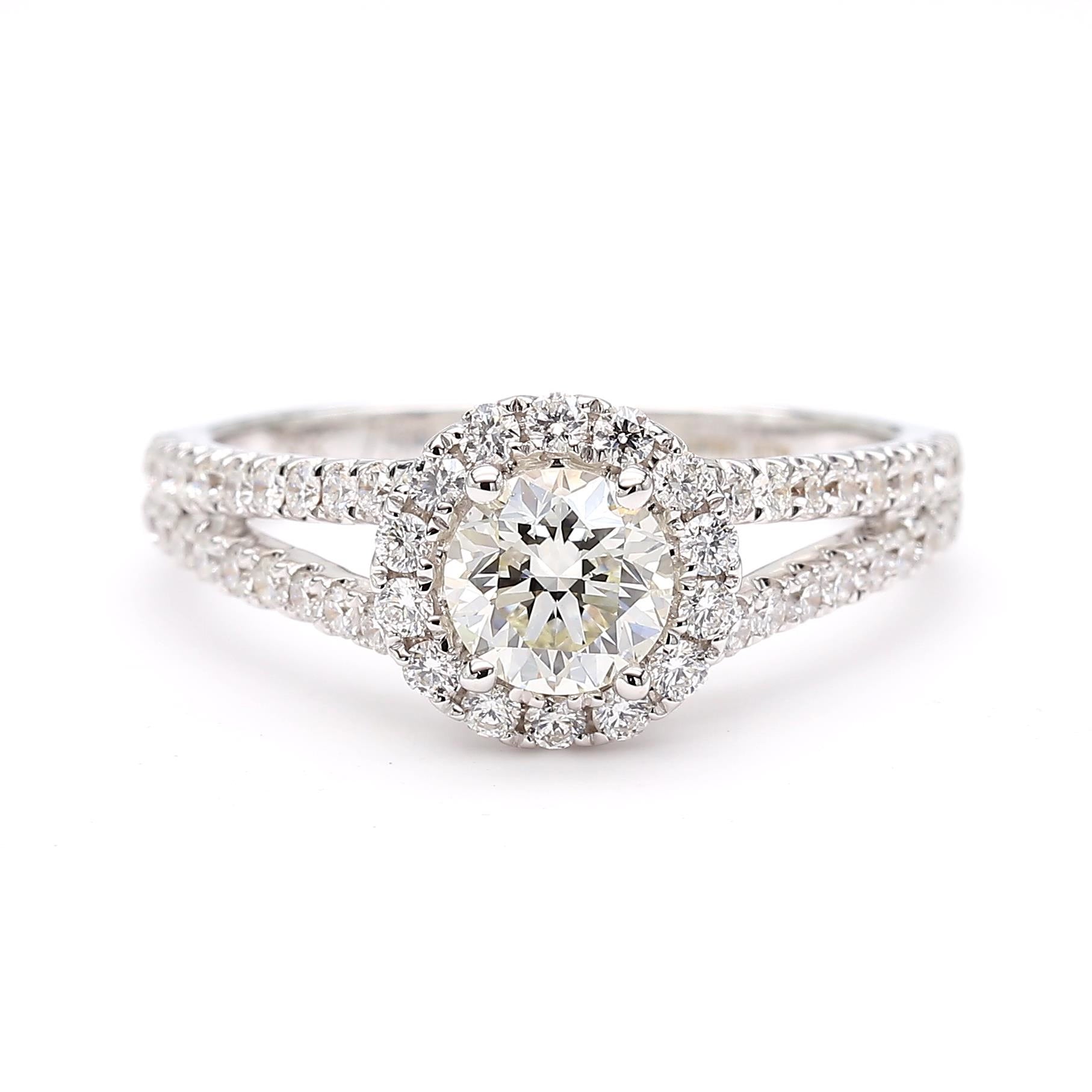 Natural White Round Diamond Halo Ring product image 3
