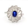 Natural Oval Sapphire & Diamond Fan Ring product image 3