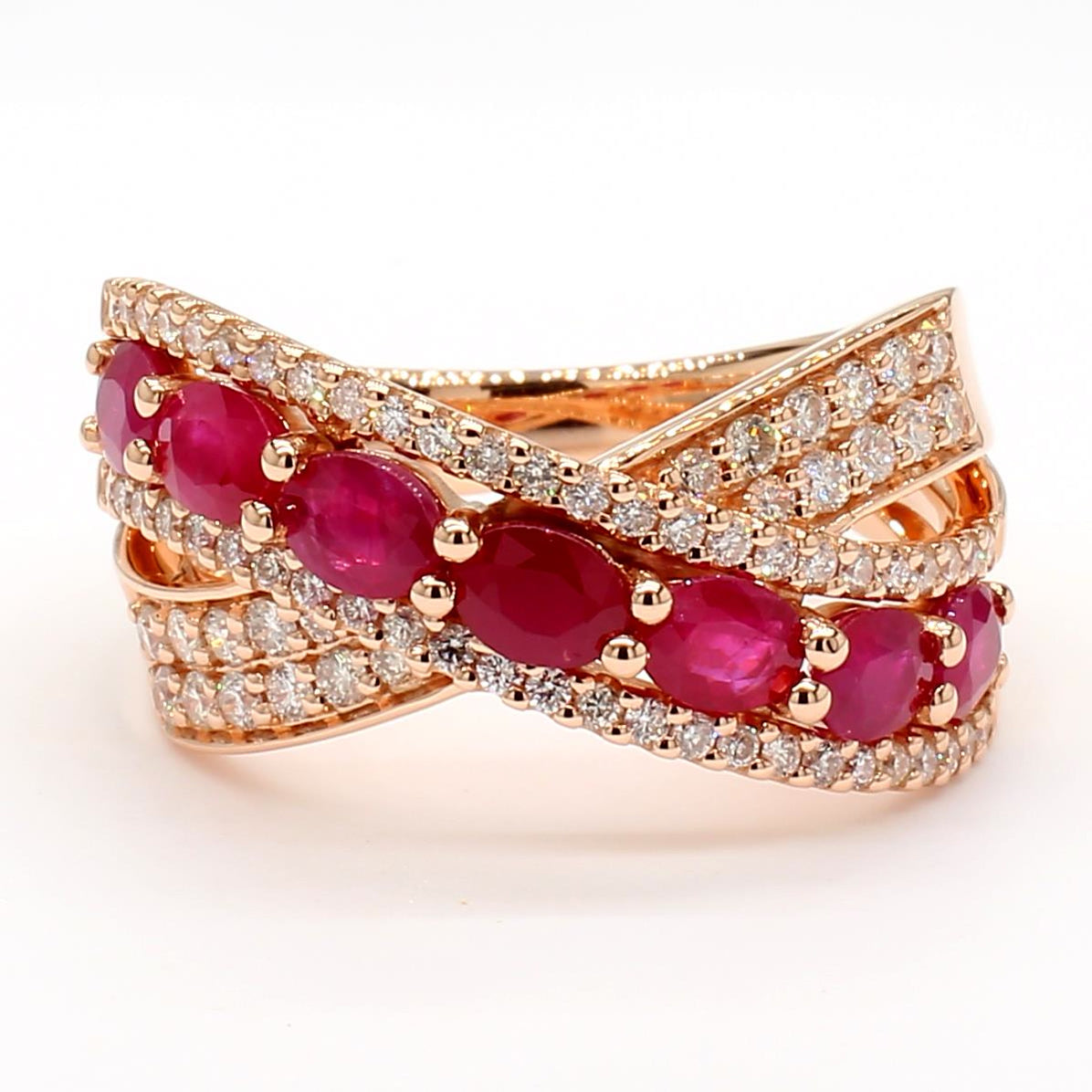 Natural Ruby & White Diamond Crossover Band product image 3