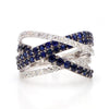 Natural Sapphire & White Diamond Crossover Band product image 3