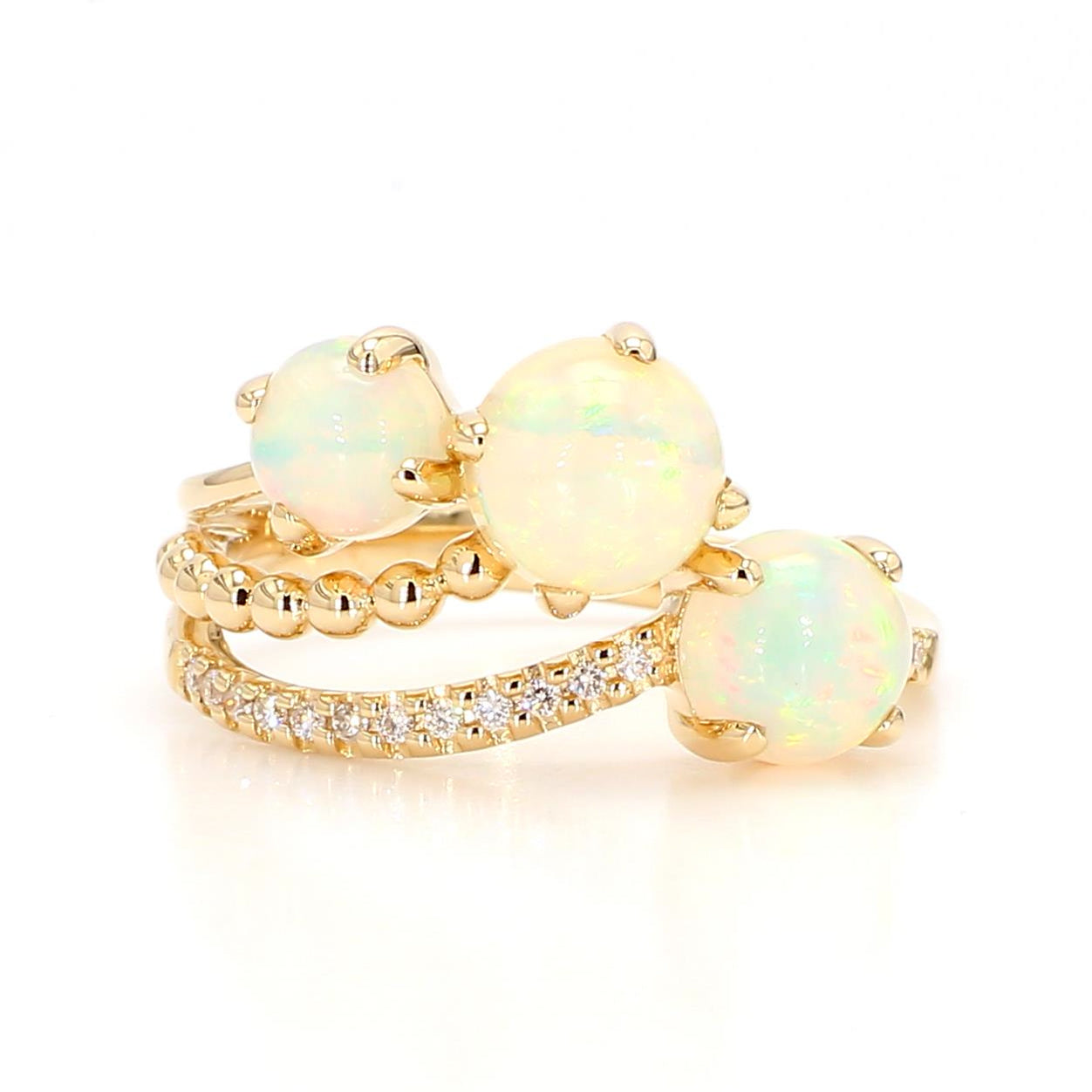 Natural Opal & White Diamond Ring product image 3