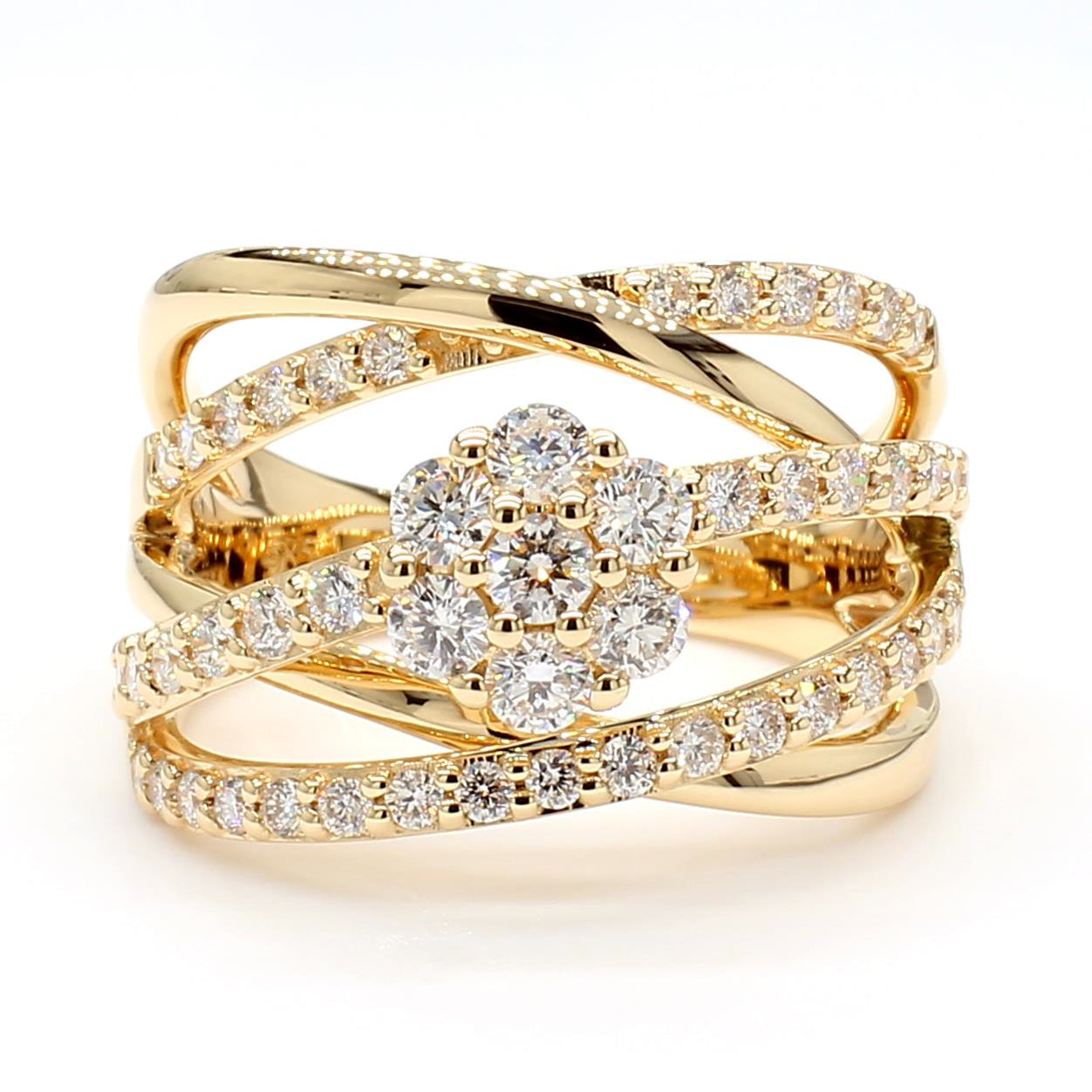 Natural Diamond Crossover Floral Ring product image 3