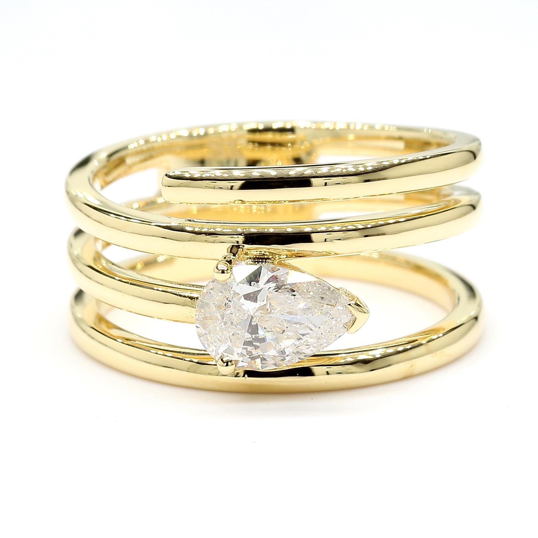 Natural Pear Diamond Spiral Ring product image 3
