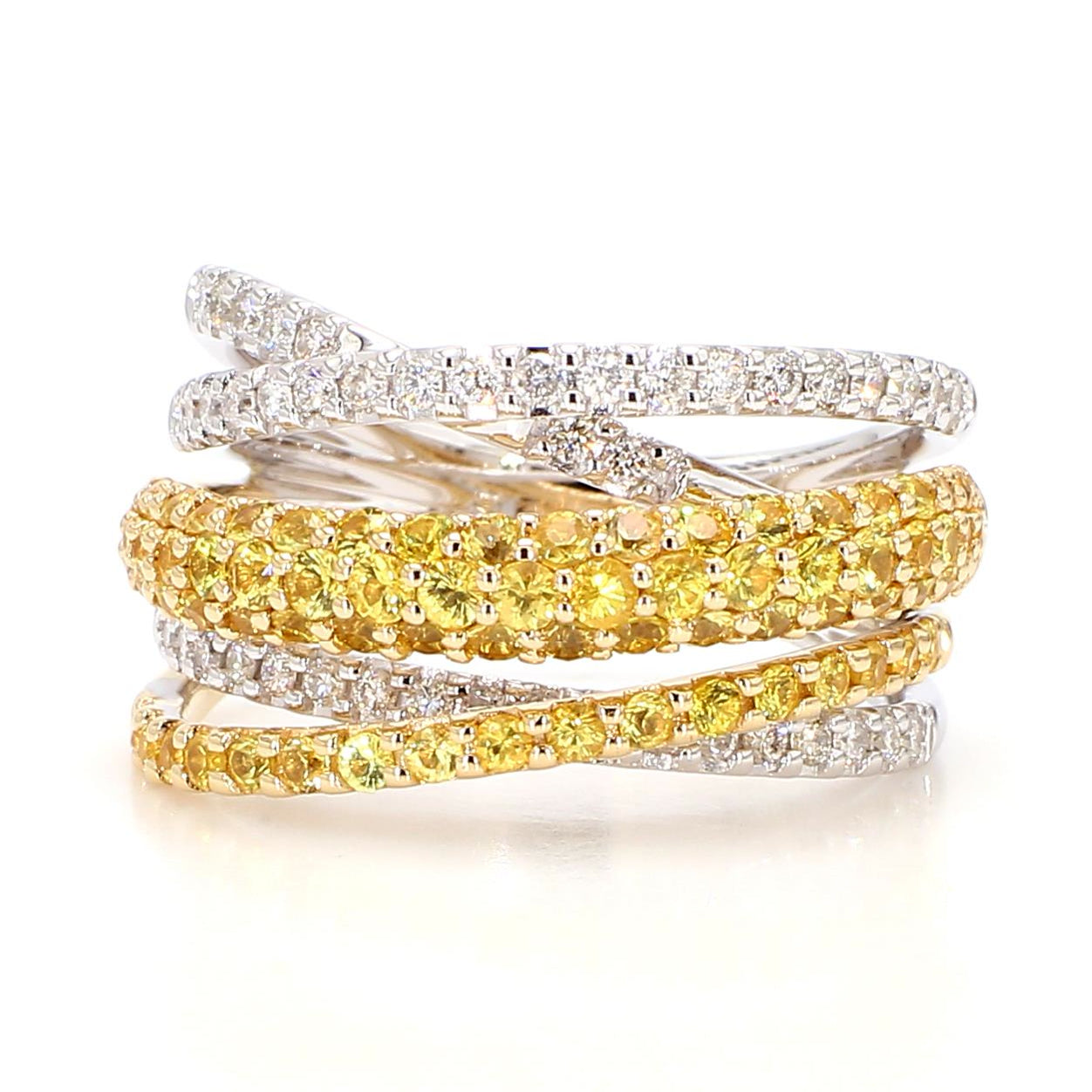 Natural Yellow Sapphire & White Diamond Band product image 3