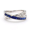 Natural Sapphire & Diamond Crossover Ring product image 3
