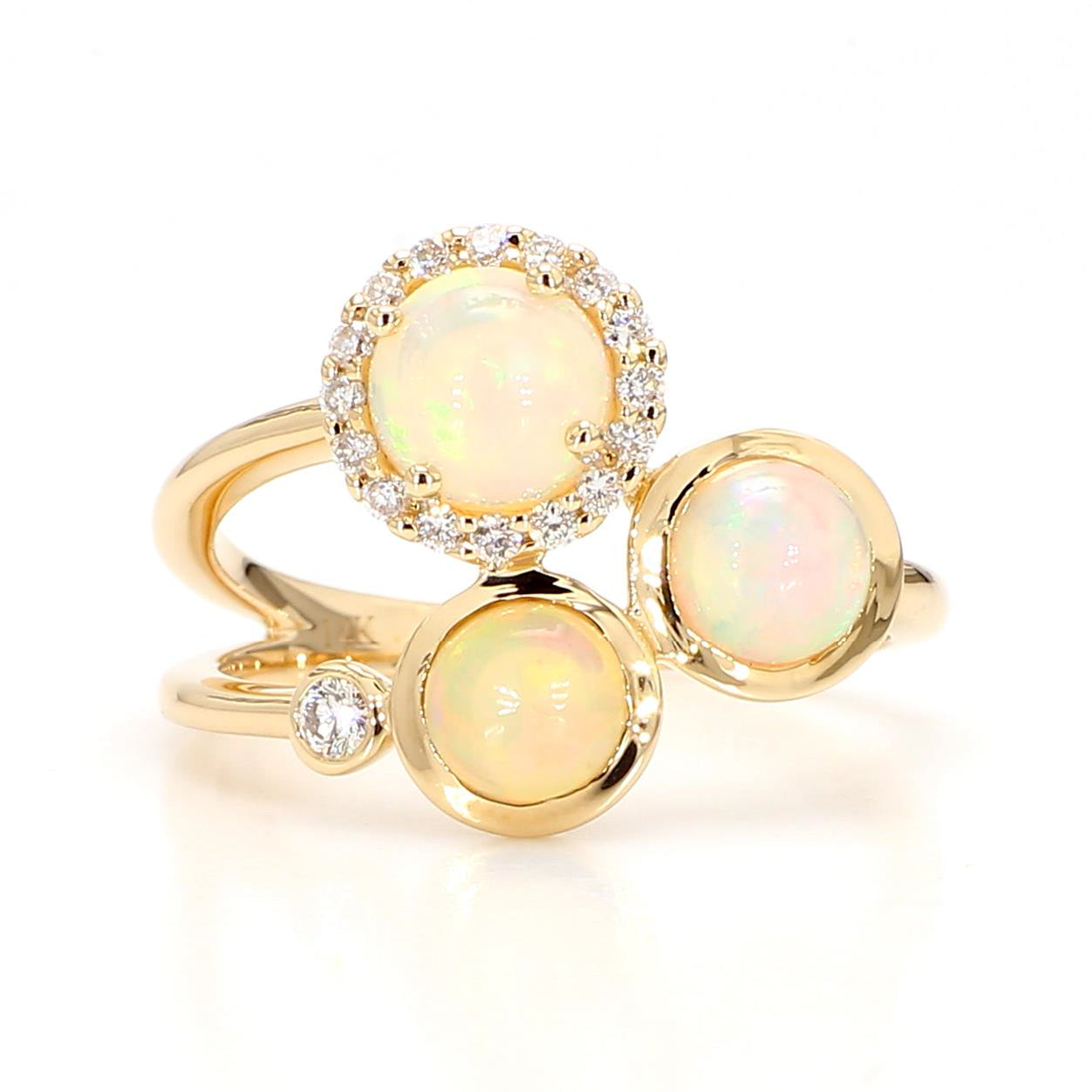 Natural Opal & White Diamond Ring product image 3