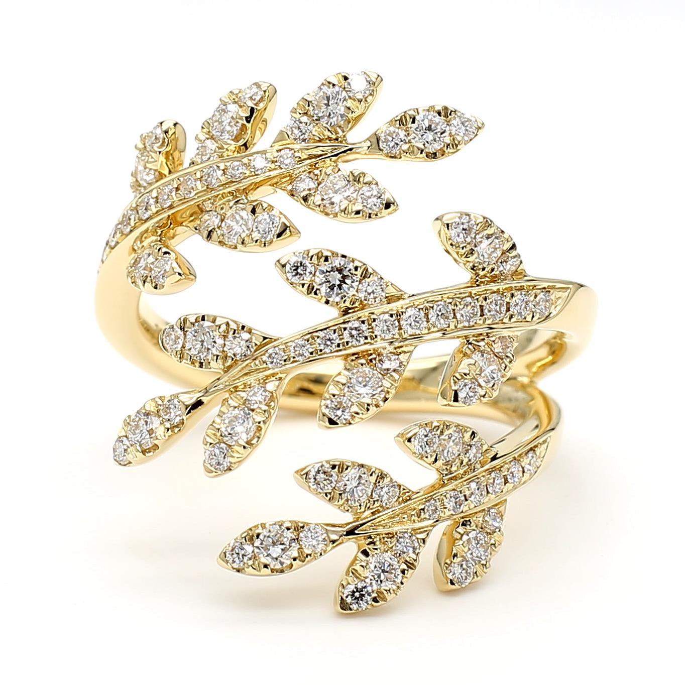 Natural Diamond Spiral Leaf Ring product image 3