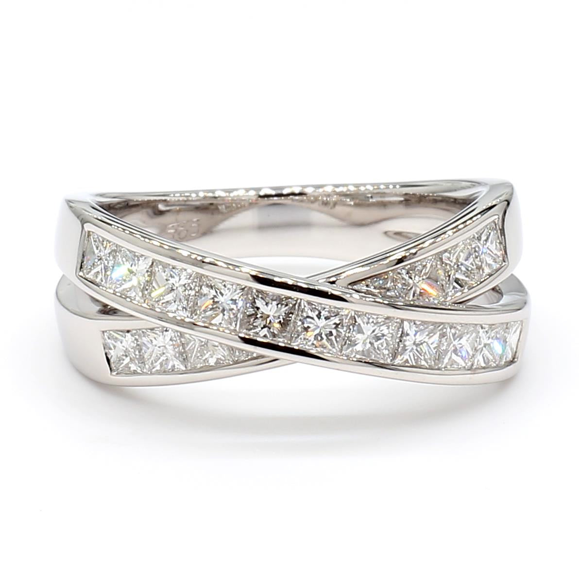 Natural White Princess Diamond Crossover Ring product image 3