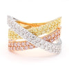 Natural Pink, Yellow, & White Diamond Crossover Ring product image 3