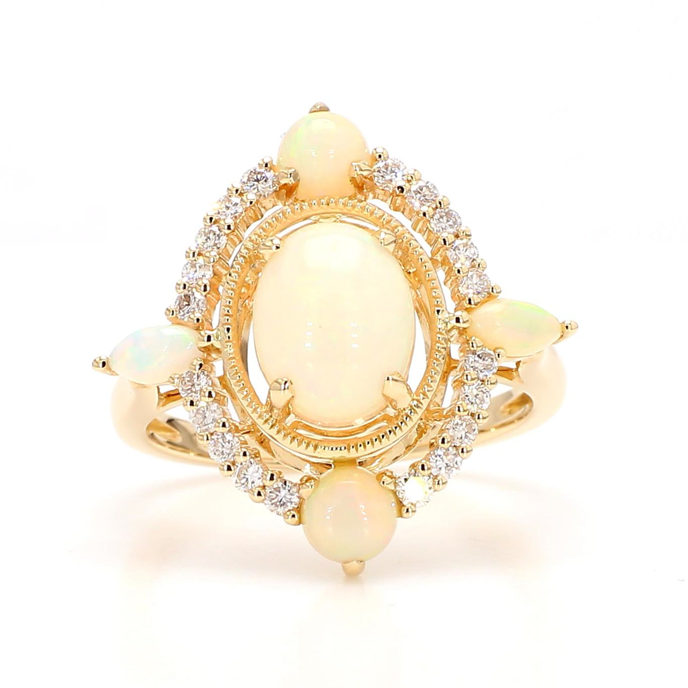 Natural Opal & White Diamond Ring product image 3